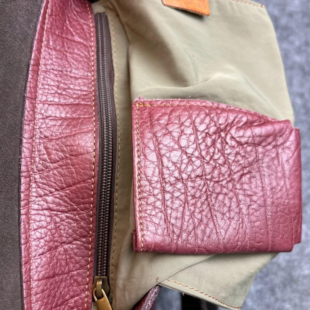 Elegant Messenger Bag Unisex Shoulder Bag Genuine Leather Made In Italy Maroon